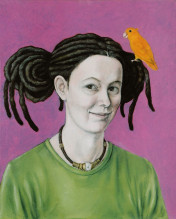 Marie Ban Selfportrait with a canary